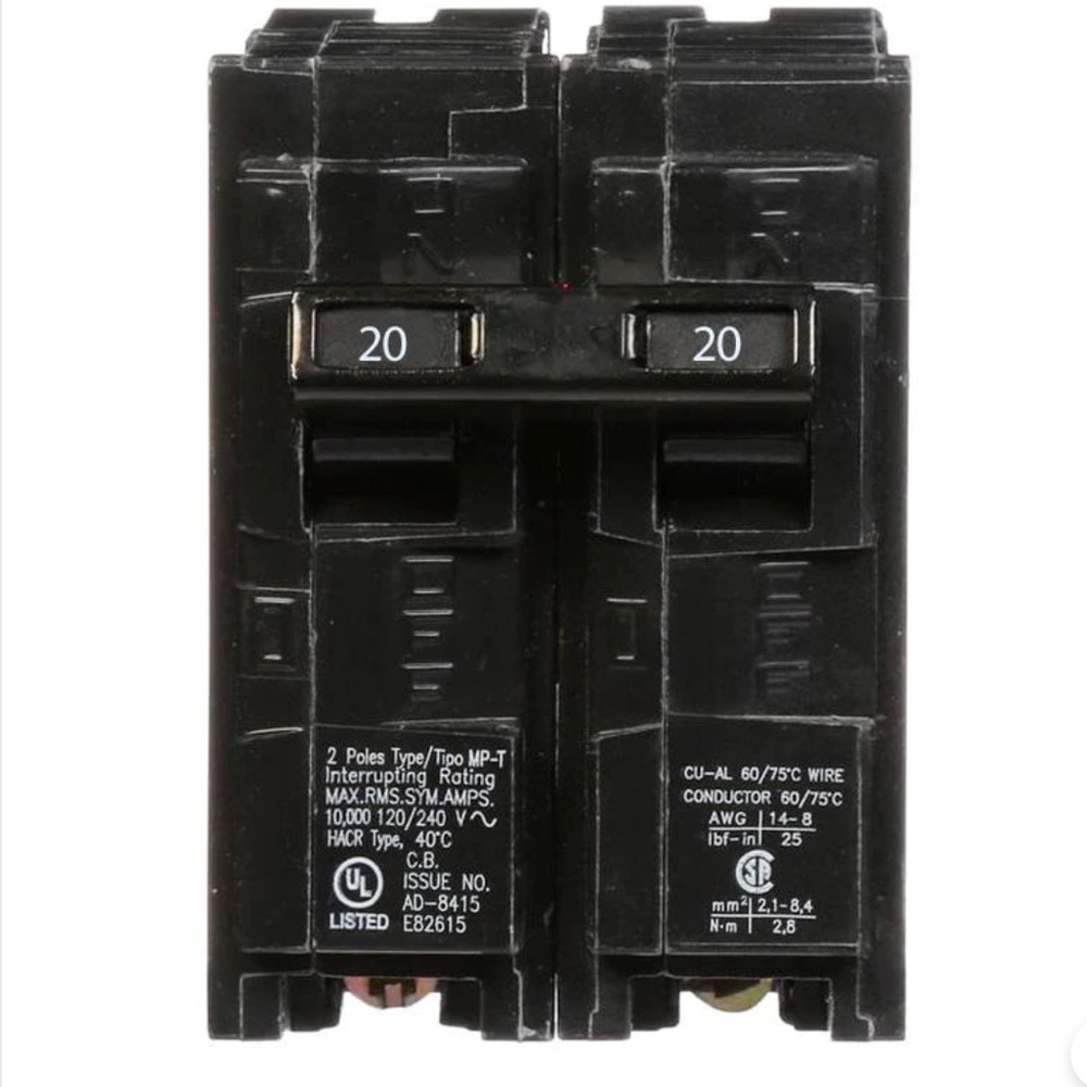 Q220 Siemens 20 Amp Double Pole Circuit Breaker 220volt or 110v 94118 used